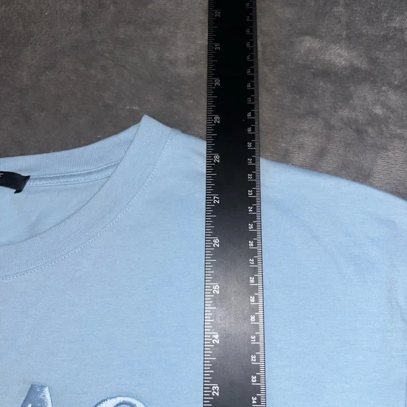 Versace Milano Embroidered Logo Sky Blue T-Shirt